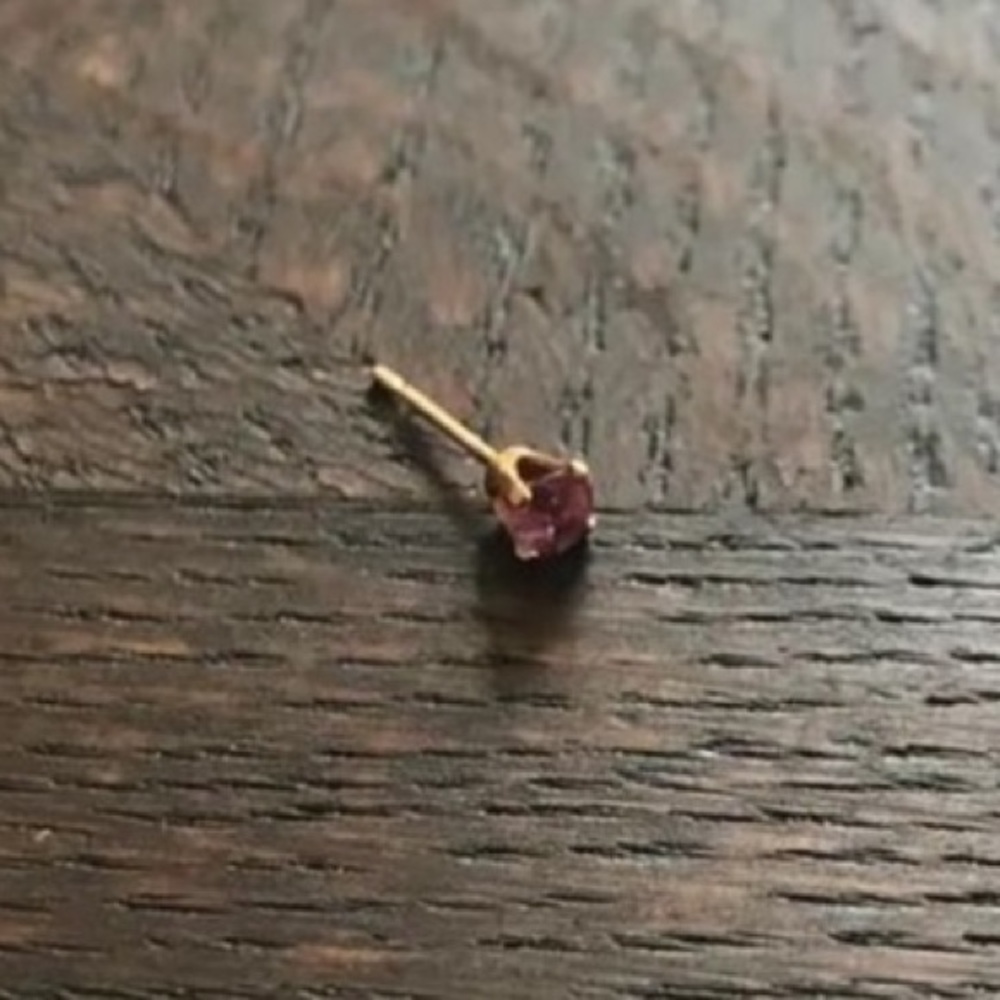 Single Sparkling Ruby Stud Earring 14k And Natura… - image 5